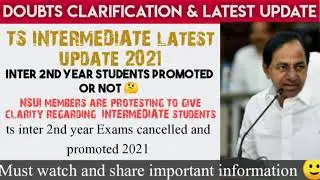 TS inter exam latest news 2021 | INTER 2 year Exams cancelled & promoted 2021 @sayeedtutorials