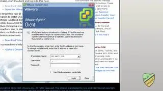 Download and Install VSphere client connected to ESXi