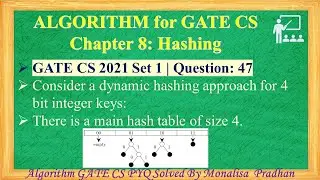 GATE CS 2021 Set 1 | Q 47:Consider a dynamic hashing approach for 4 bit integer keys:There is a main