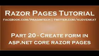 Create form in asp net core razor pages