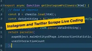 Wes Live Codes a Twitter and Instagram Scraper with Node.js - DAY 1