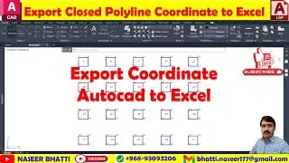 Export Closed Polyline Coordinate Cad to Excel | export polyline coordinate to excel | Polyline Lisp