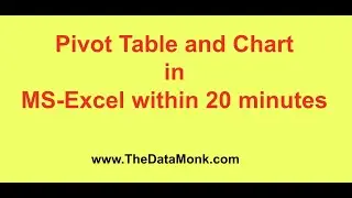 Pivot Tables And Charts in MS Excel in 20 minutes | Part 7 | Excel and Python Quick Revision