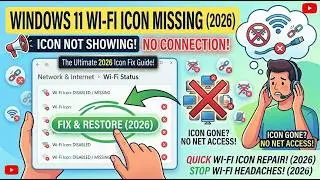 Windows 11 wifi not showing ( 2026 ) | Wifi icon not showing windows 11 SUPER EASY METHOD)