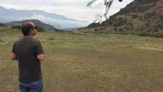 Durafly Tundra hand launch take off.