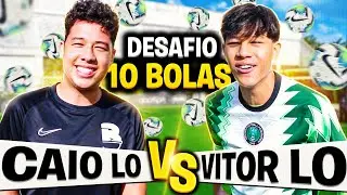 QUEM FAZ MAIS GOLS COM 10 BOLAS AO MESMO TEMPO!? (CAIO vs VÍTOR)