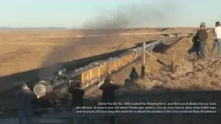 Ringling Bros. and Barnum & Bailey Circus train and Union Pacific 3985