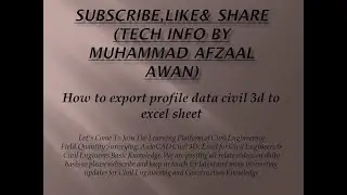 How to export profile data autocad civil 3d to excel sheet