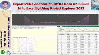Export PENZ and Station  Offset  Data from Civil 3d to Excel By Using Project Explorer