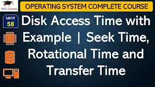 L58: Disk Access Time with Example | Seek Time, Rotational Time and Transfer Time | Operating System