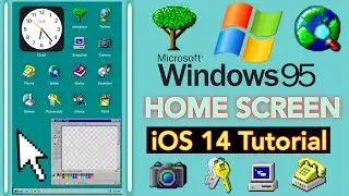 How To Make a Windows 95 Themed Home Screen with iOS 14 👾 (CUSTOMIZE IPHONE APPS) | Aesthetic