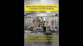 On site shooting of white body welding assembly line.