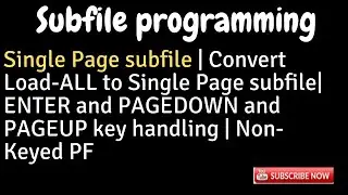 IBM i, AS400 Tutorial, iSeries, System i-Single Page Subfile|Convert LOAD-ALL to SINGLE PAGE subfile