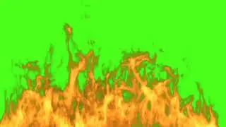 Green screen burning up flames