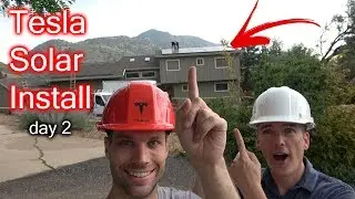 We Have Tesla Solar On The Roof! Install Day 2!