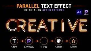 Parallel text effect tutorial adobe after effect(Parallel plug in use)