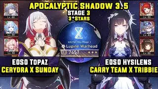 E0 Topaz Carry W/ Cerydra & E0 Hysilens Carry (3 Stars) Apocalyptic Shadow 3 Honkai Star Rail 3.5