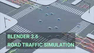 Blender 3.6 | Geometry Node | Simulation Node | Road Traffic Simulation