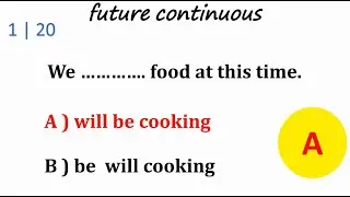 English Quiz Future Continuous | 20 sentences Grammar English Quiz Future Continuous
