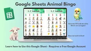 Animal Bingo Instructions for GoogleSheets