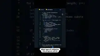 What type of validation this JavaScript program will do ?? #js #javascript #coding #program
