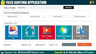 (GUI) File Sorting Application in Python | With Image Icons and Status Bar | 