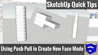 Using SketchUp's Push Pull Tool in Create Face Mode - SketchUp Quick Tips