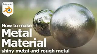 Blender shiny metal material and rough metal material with texture shader in Blender 4