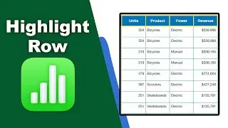 How to highlight rows in Apple Numbers (Spreadsheet) on Mac