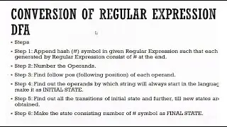 Regular Expression to DFA Conversion
