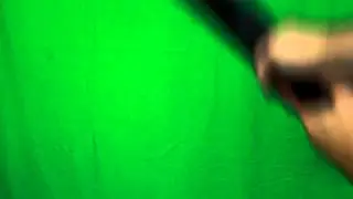 beating with a shotgun from above - HD green screen footage