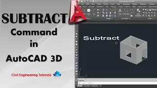 AutoCAD #39 - How to use SUBTRACT Command in AutoCAD 3D | AutoCAD 2017 | AutoCAD Basics