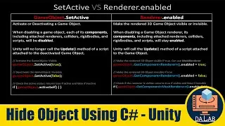 Hide Game Object Using C# in Unity _ SetActive VS Renderer.enabled