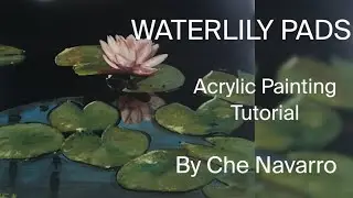 How to paint waterlily pads | Step by step acrylic painting tutorial | Art