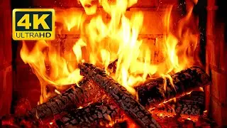 🔥 FIREPLACE Ultra HD 4K. Fireplace with Crackling Fire Sounds. Fireplace Burning. Fire Background