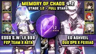 E0 Silver Wolf LV 999 Team & E0 Ashveil Carry (3 Stars)  Memory Of Chaos 12 Honkai Star Rail 4.2